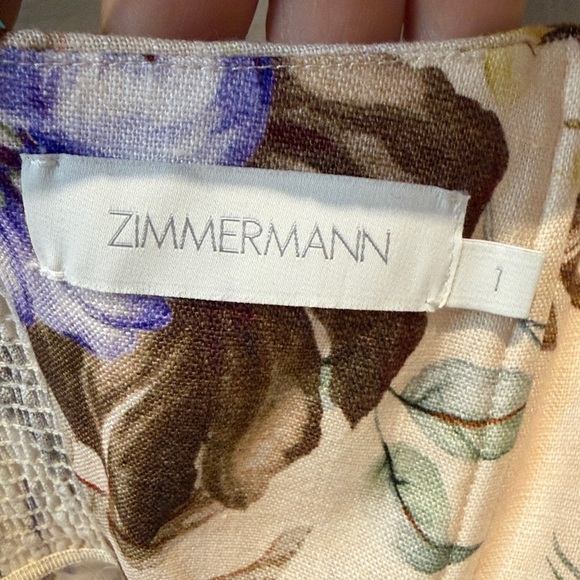 Zimmermann COCO TIE FRONT MIDI LINEN DRESS AU 1= US 6 NWOT - Picture 16 of 17